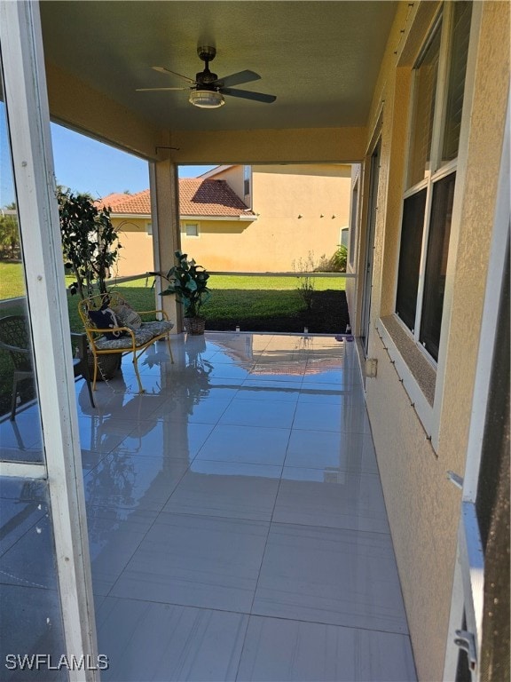 view of patio / terrace with ceiling fan