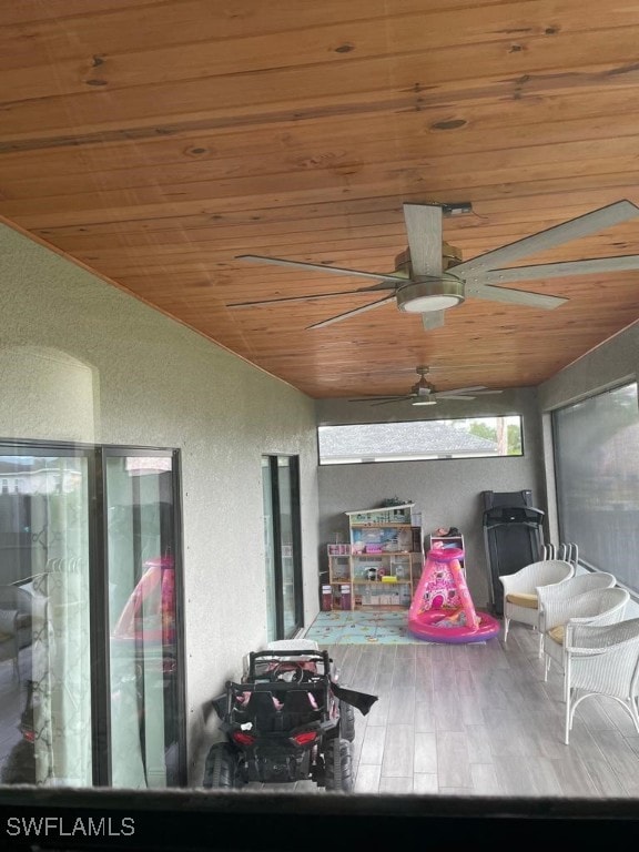 view of patio / terrace featuring ceiling fan