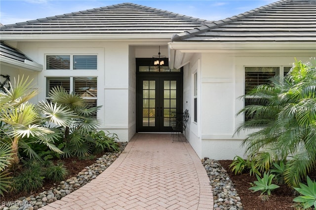 entrance to property with french doors