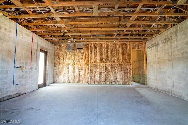 interior space with concrete floors