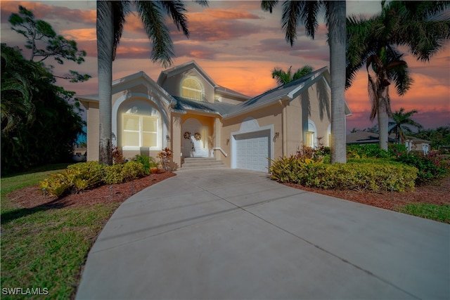 view of front of home featuring a garage