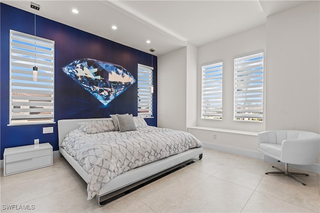 view of tiled bedroom