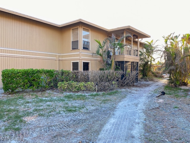 exterior space with a balcony