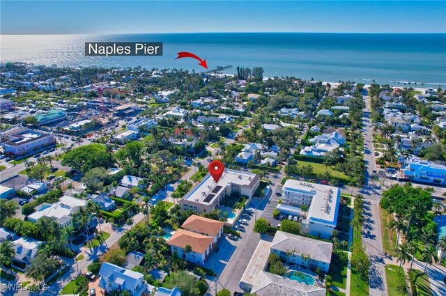 1051 3rd St S Unit 201, Naples, FL 34102 - aerial perspective of suburban area featuring a large body of water