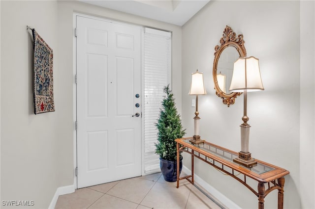 view of tiled entrance foyer