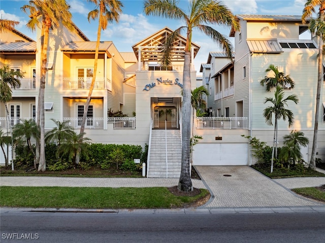 view of front of property with a garage