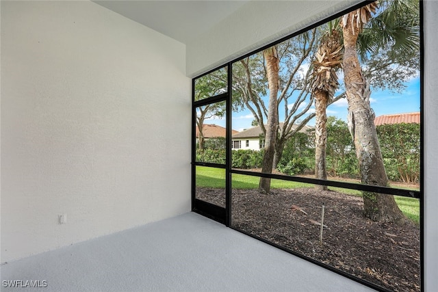 view of unfurnished sunroom