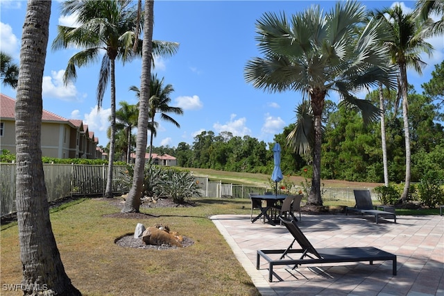 view of yard with a patio area