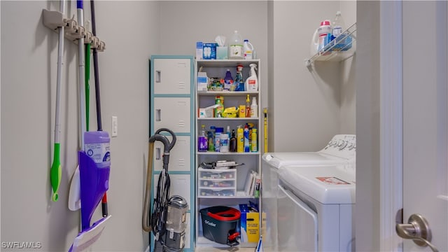 laundry area featuring washer and dryer