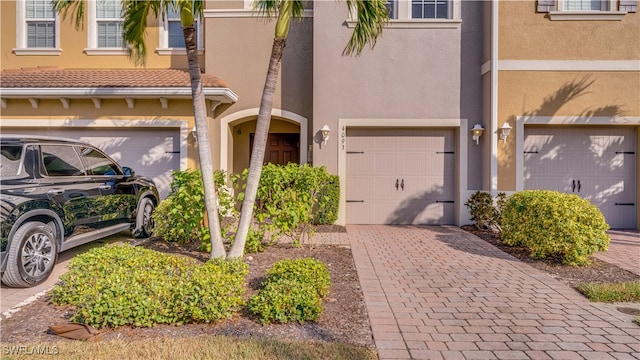 view of property featuring a garage