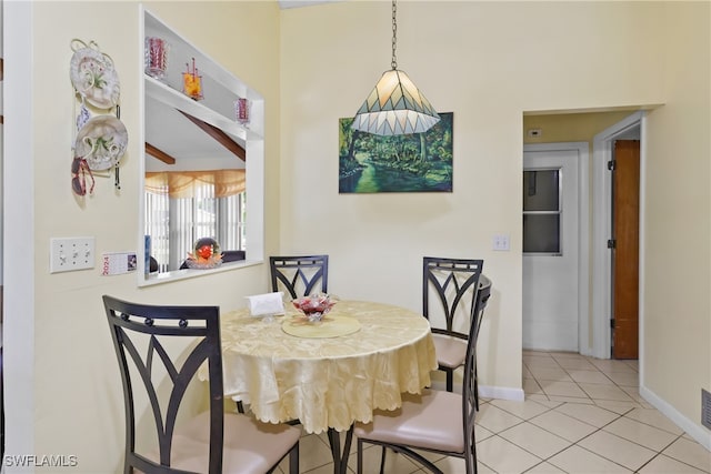 view of tiled dining area