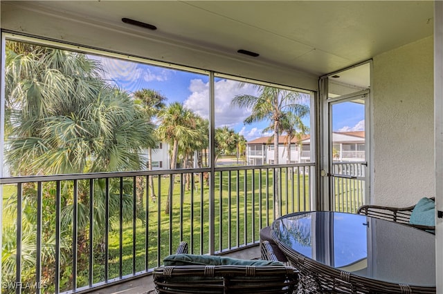 view of sunroom