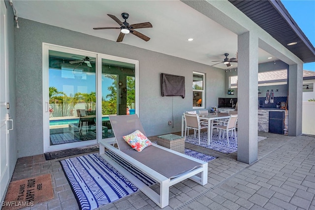 view of patio featuring an outdoor living space