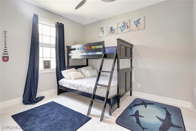 bedroom with ceiling fan