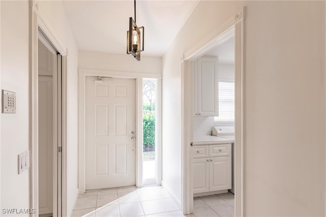 view of tiled foyer entrance