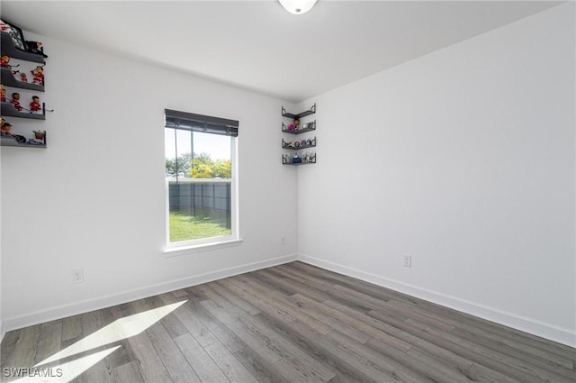 empty room featuring wood-type flooring