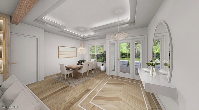 dining room with light hardwood / wood-style floors