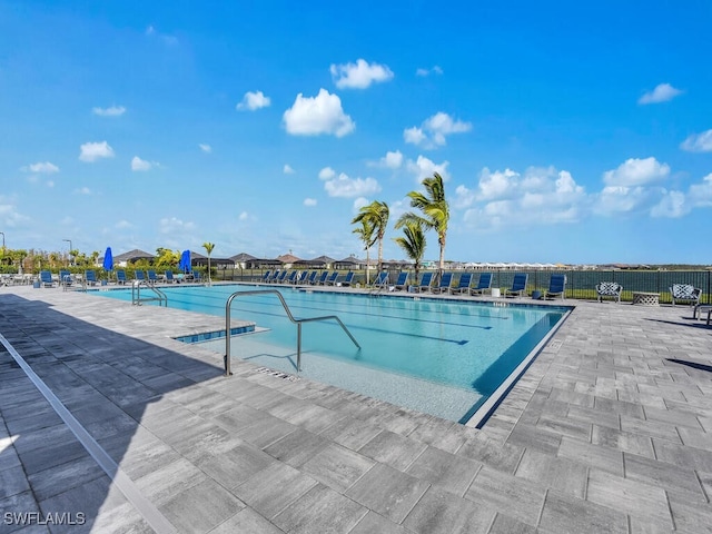 view of pool featuring a patio area