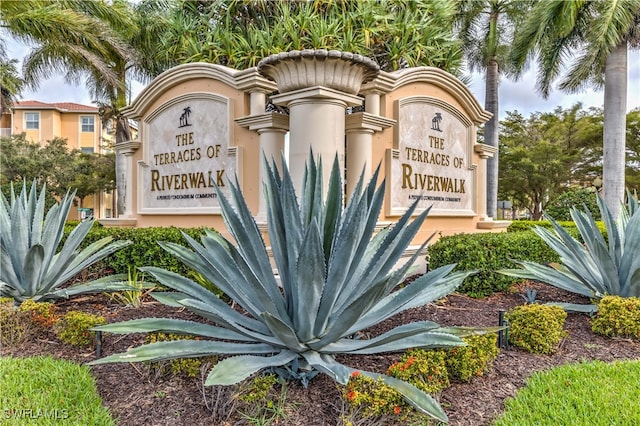 view of community sign