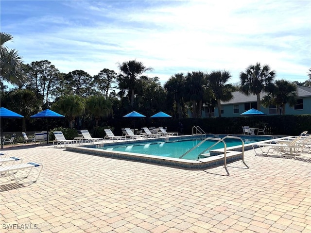 view of pool with a patio area