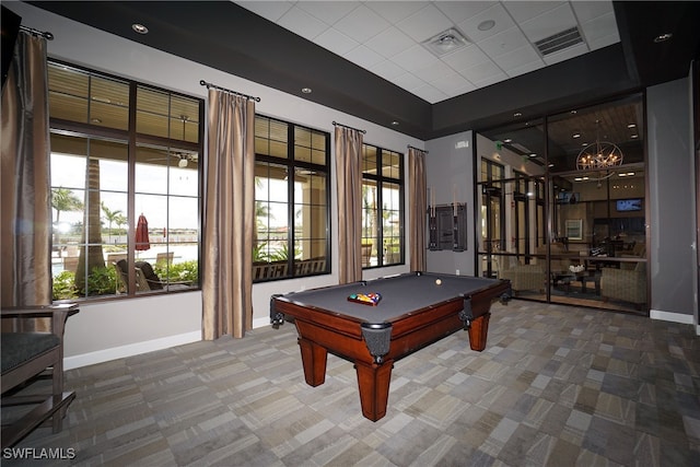 game room featuring billiards