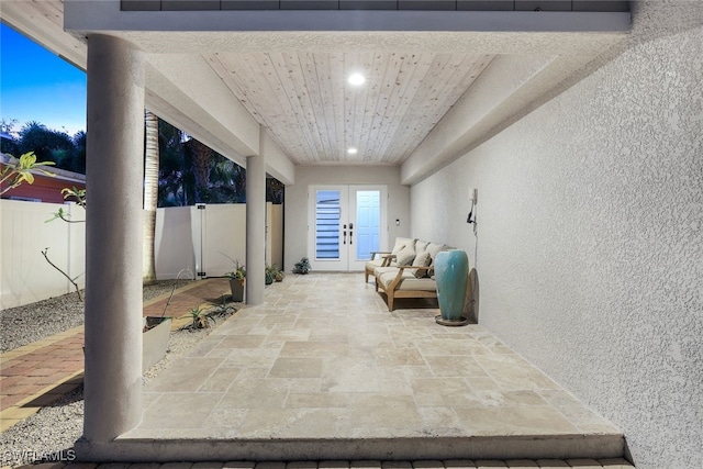 view of patio / terrace featuring french doors