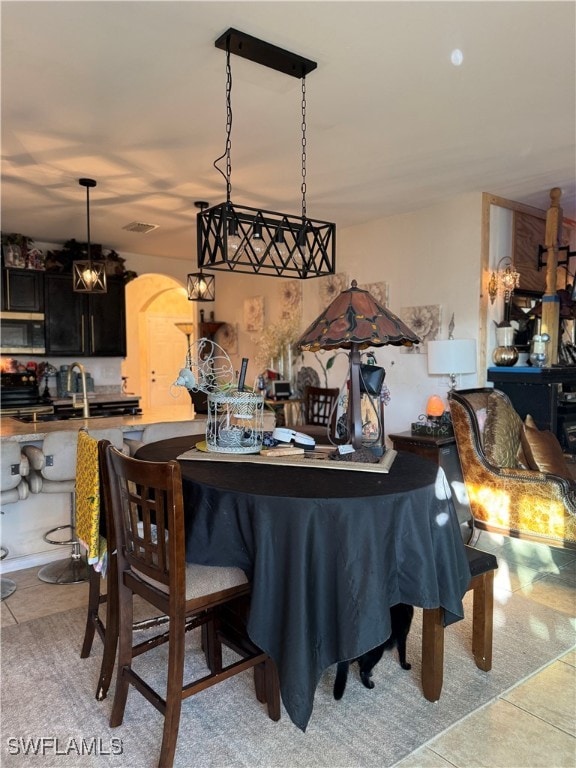 dining area with sink