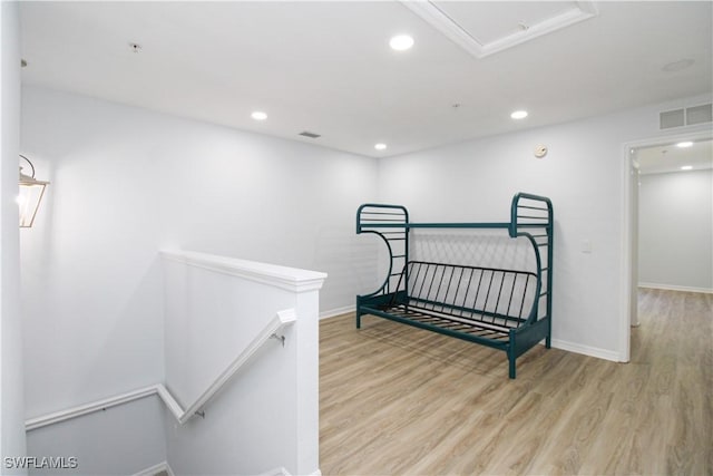 bedroom featuring light hardwood / wood-style flooring