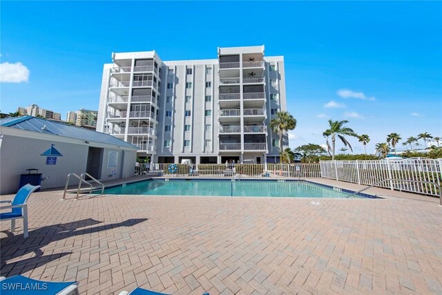 view of pool with a patio area