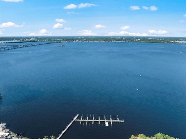 water view with a boat dock