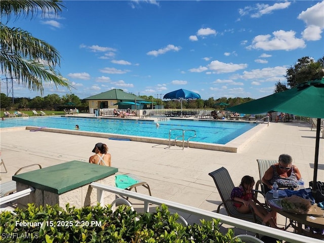 view of pool with a patio