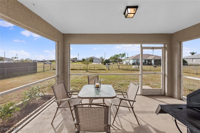 view of sunroom