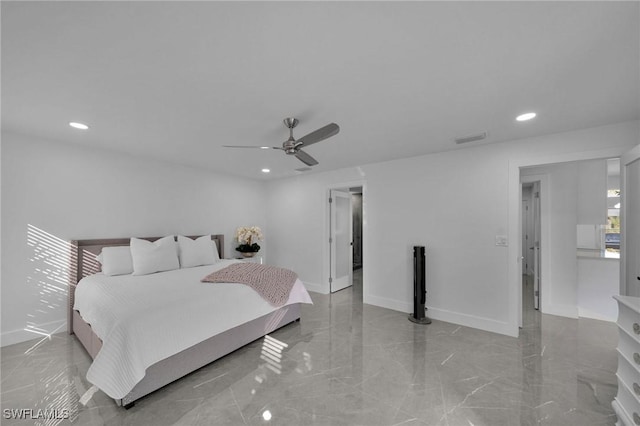 bedroom with ceiling fan