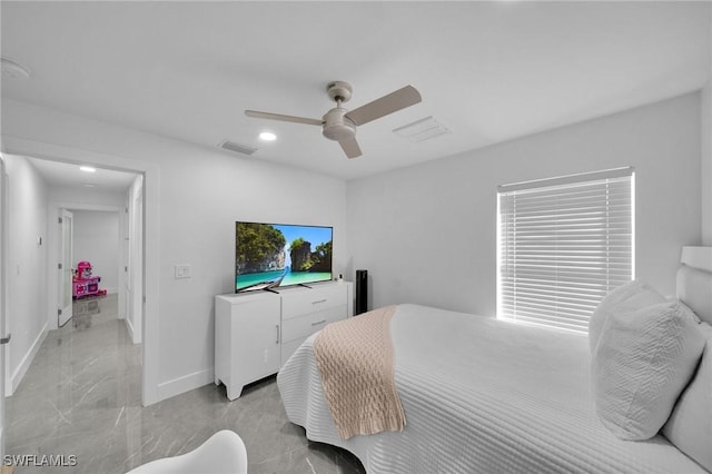 bedroom with ceiling fan