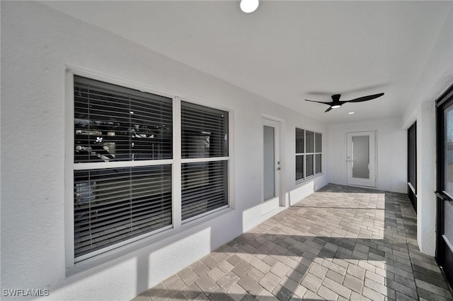 view of patio / terrace with ceiling fan