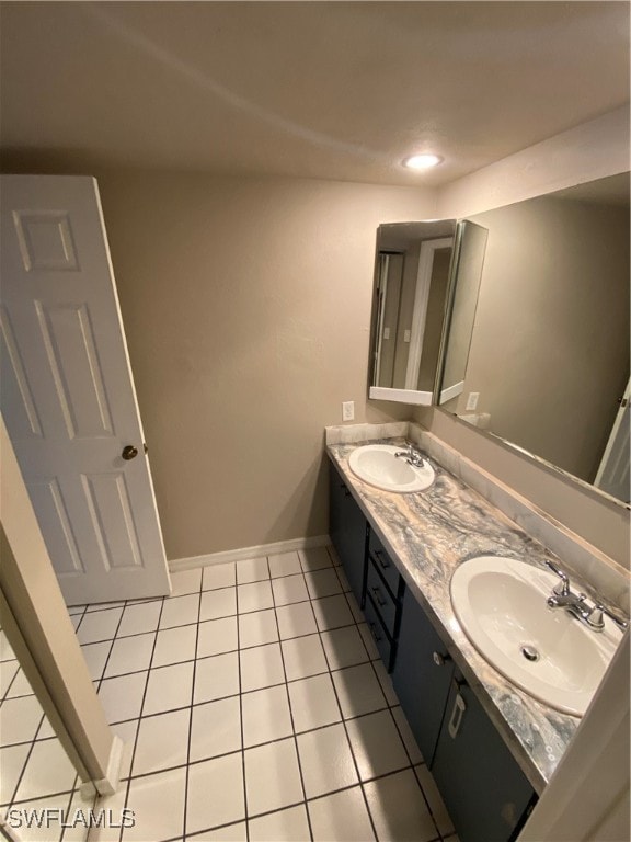 bathroom featuring vanity and tile patterned floors