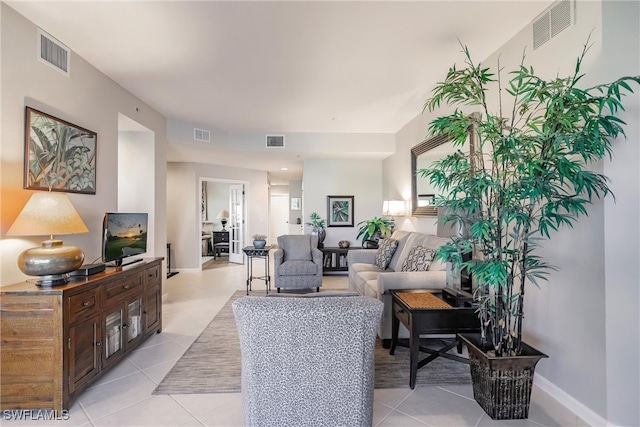 view of tiled living room