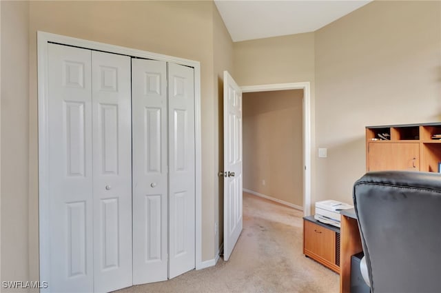 view of carpeted office