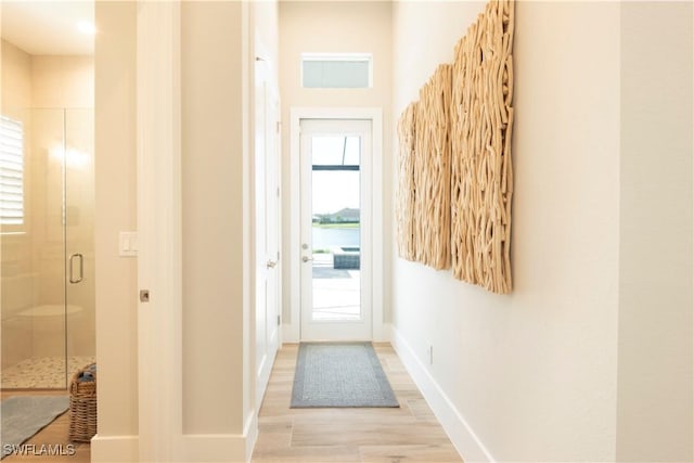 14248 Laguna Springs Ln, Naples, FL 34114 - entryway with light wood finished floors and baseboards