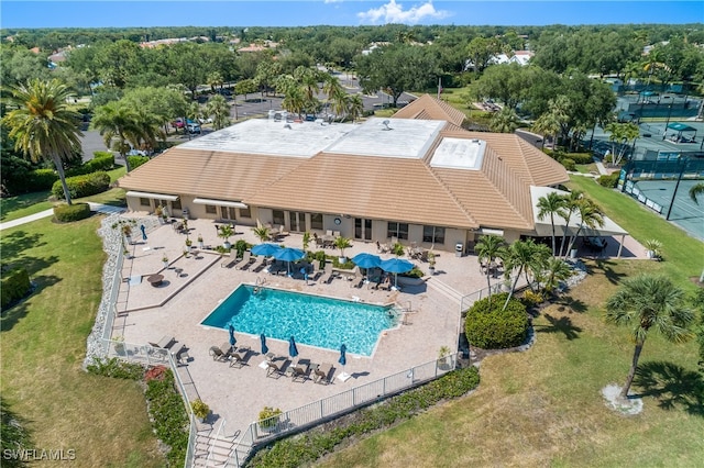 birds eye view of property