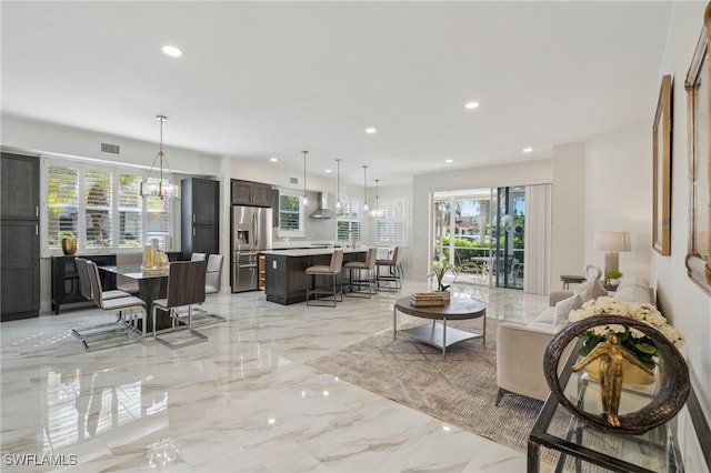 living room with a healthy amount of sunlight