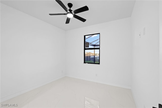 unfurnished room featuring ceiling fan