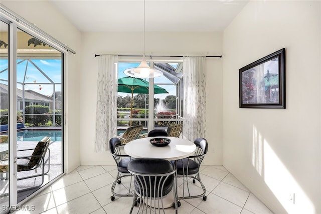 view of tiled dining space