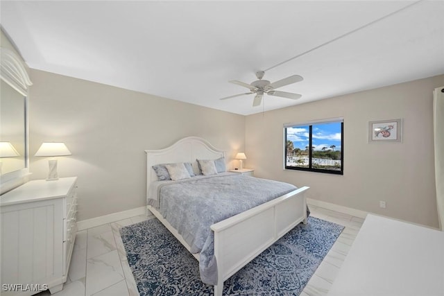 bedroom featuring ceiling fan