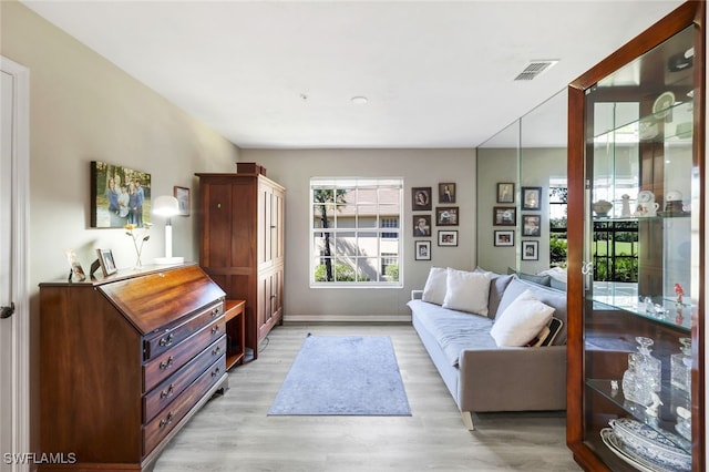 living room featuring light hardwood / wood-style floors