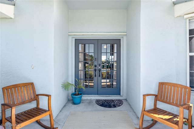 view of exterior entry with french doors