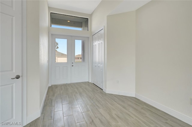 entryway with light wood-type flooring