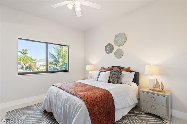 bedroom with ceiling fan