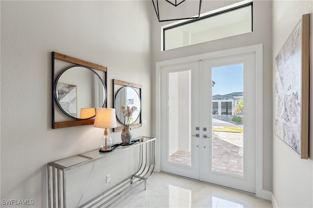 doorway to outside with french doors