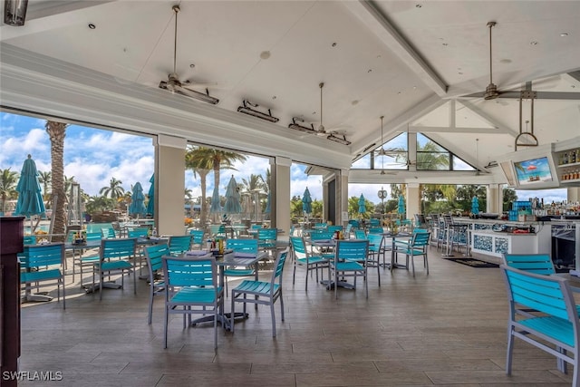 view of patio with ceiling fan